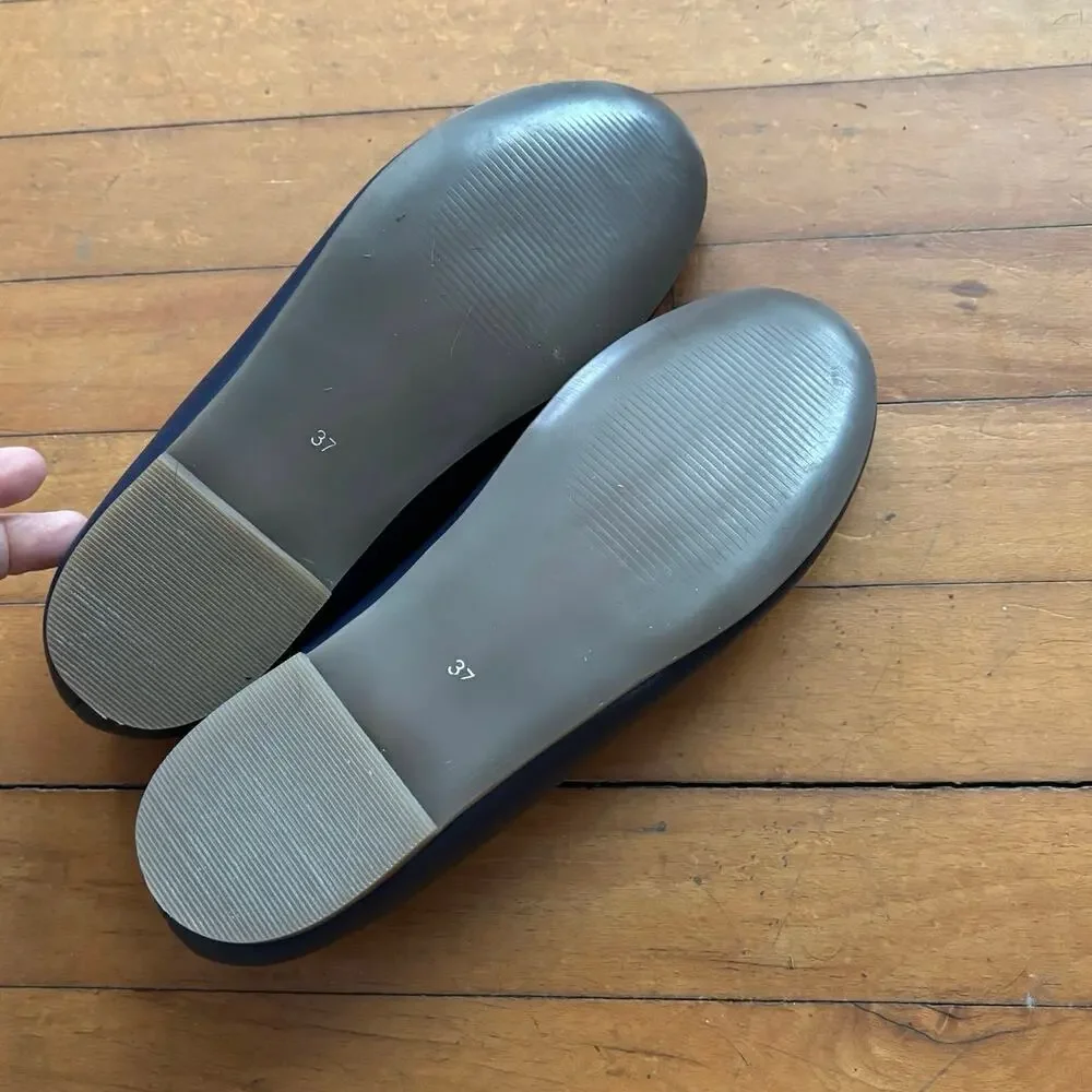 Mini Boden Size 37 US 6 Mary Jane Shoes Navy Blue Leather
